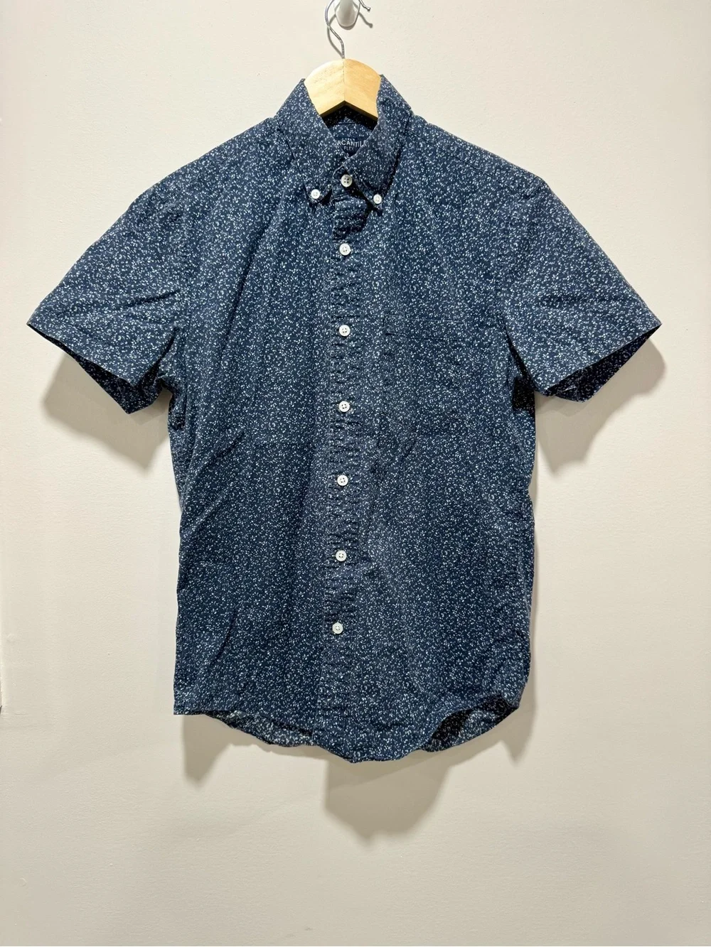 J.Crew Mercantile Slim Fit Flex Shirt Mens Size S Blue Button Down Short Sleeve